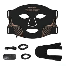 7 Color LED Face Mask with Neck Wireless Portable Red Light Therapy for Anti-Aging, Wrinkles, Skin Rejuvenation, Home Use