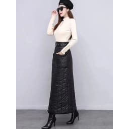 Thicken Down Cotton Skirts Women's Winter New Windproof Warm Black Puffer Skirts Elasticity High Waist Long Skirt Large Size 5XL