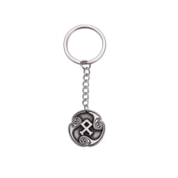 EUEAVAN Retro Mysterious 24 Runes Keychain Norse Viking Jewelry Courage Charm Letter Amulet Keyring for Women Men Accessories