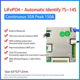 JBD 6S 8S 10S 13S 14S 16S 18S LiFepo4 BMS 24V 36V 48V Smart BMS 20A 30A 40A 50A 60A 80A 100A 120A Balance Lithium 18650 Battery