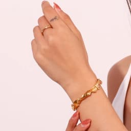 La. Muses Irregular Wrinkle Open Stainless Steel Women's Bracelet Waterproof Allergy Resistant Women's Jewelry Gift 2024 Fashion
