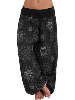Women's Pants Floral Printed Patchwork Pleaded Harem Pants Bohemian Female High Waist Wide Leg Trousers Casual Ladies Streetwear