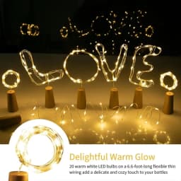 1PC 20 LED Wine Bottle Cork Copper Wire String Lights 2M Battery Powered Fairy Lights Christmas Valintine DIY Decoration