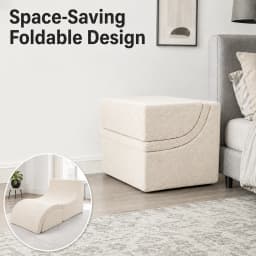 Multi Mode Foldable Ergonomic Recliner Chaise Lounge Sofa, Dense Foam Support Convertible Ottoman Footrest for Indoor Relaxation