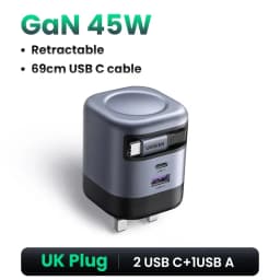 UGREEN 100W 65W 45W GaN Charger With Retractable USB C Cable PPS PD Fast Charger For Laptop Macbook Pro Tablet iPhone 18 Samsung