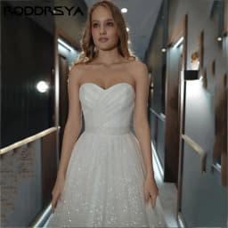 RODDRSYA Свадебное платье Sparkle Tulle Princess Wedding Dresses Romantic Strapless A-line Bridal Party Illusion Lace Up Back