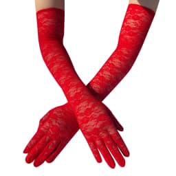 54cm Lengthened Lace Full Finger Party Gloves For Men Women New Solid Sunscreen Long Mittens Outdoor Bride Dress Up Gloves