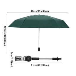 Clip On Chair Umbrella Clamp-On 360 Adjustable Stroller Sun Shade Pushchair Sun Parasol UPF 50 Chair Umbrella Clip-on For