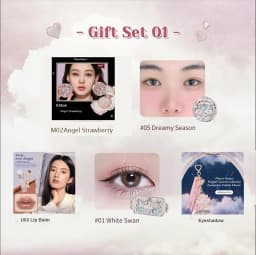 Flower Knows Makeup Kit Full Professional Makeup Gift Set Mermaid Angel Highlight Swan Lipstick 5 Piece Set