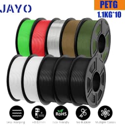 JAYO 10 Rolls PETG Filament 175mm 3D Printing No Bubbles No Drawing Smooth Multiple Colors Optional for 3D Printing 1.1kg/1roll