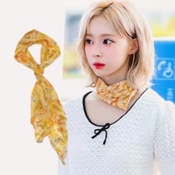 Ladies New Ins Style Brown Chiffon Polka Dot Long Silk Scarf Multifunctional Accessory Neck Women's Headband Tie Hair Towel