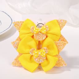 2Pcs/lot 3.9in Big Bows Hair Bangs Clip for Little Girls cartoon Party Headdress Sweet Polka Dot Bow Hair Clip Set