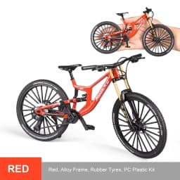 1:6 Scale Alloy Mountain Bike Model Realistic Gear Toy with Front & Rear Shock Absorbers for Bicycle Enthusiasts