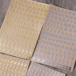 2 Sheets Metal Alphabet Stickers Uppercase Letter Lower Case Letters Stickers Self Adhesive 26 Letters Stickers Wholesale