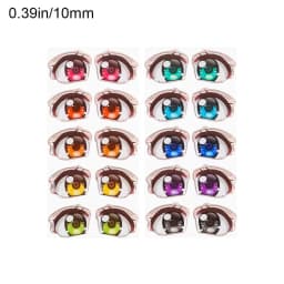 10 Pair Cartoon Eyes Stickers Different styles Rainbow Boy Anime Figurine Doll Face Organ Paster Decals DIY Glass Eye