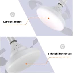 JOYINLED Ceiling Fan with Lighting and Remote Control, Hidden Retractable Blades, Quiet Fan Light, 3 Speeds and Dimmable,White