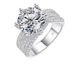 925 Sterling Silver 5 Carat Moissanite Eternity Ring Fashion Trend Temperament Design Light Luxury Niche Senior Lady