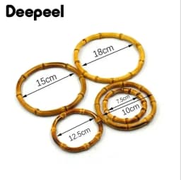 1/2Pcs Deepeel 7-18cm Round Bamboo Handles Handbag Purse Frame Closure Woven Bag Handle DIY Handmade Replacement Accessories