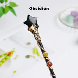 1PC Amethyst Rolling Stone Magic Scepter Natural Stones Fairy Lucky Tumble Stone Gem Scepter Decorative Fairy Magic Stick