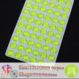 VC Neon Fluorescent Roundness Sew on Rhinestone Roundness Sewing Diamond Glass Diamond Flatback DIY Accessories Wedding