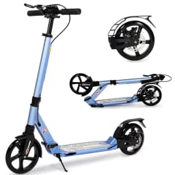 Kick Scooter for Teens & Adults, 200mm Big Wheels for Adults with Disc Brakes, Adult Scooter with Carry Strap