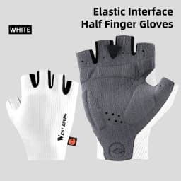 WEST BIKING AERO Cycling Gloves Italy Elastic Interface® Ultra Palm 200kg/m³ Shockproof Bicycle Accessorie Fingerless Gloves MTB
