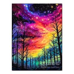 Dazzling Starry Forest Scenery Personality DIY Full Drill Diamond Painting Decorative Rhinestone Mosaic Cross-Stitch Kit
