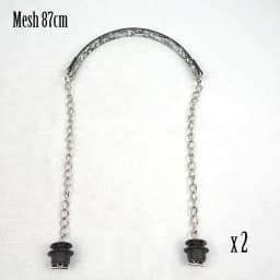 New Tanqu 1 Pair Silver Long Thick Single Chain with OT Metal Buckle Black Screws for Obag O Bag Handles for Women Bag Handbags