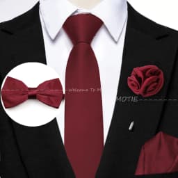 Hot Sale Burgundy Pink Necktie Set Include Polyester Bowtie Cufflink Floral Brooch For Groom Suit Wedding Cravat Shirt Accessory