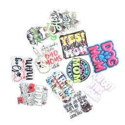 10PCS Mixed 54MM Glitter Acrylic Charms Heart Lung Dog Mom Nurse Fit DIY ID Card Badge Holder Jewelry Making