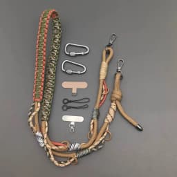 Outdoor Multi-purpose Adjustable Replacement Bag Strap Hand-braided Paracord Camera Phone Crossbody Lanyard Decorative Chain