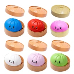 Glitter Dumpling Squeeze Box Soft Baozi Squeeze Toy For Role Play And Stress Relief With High Elasticity