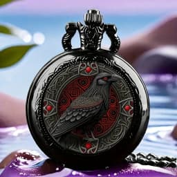 Colorful Pattern Medium Pocket Watch Retro Flip Decoration Necklace Watch Personalized Trend Male and Female Student Quartz