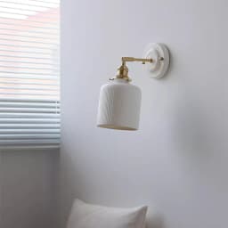 Nordic Wall Lamp White Ceramic Lampshade Bedside Lamp Bedroom Living Room Bathroom Mirror Light French Retro Home Decor Wandlamp