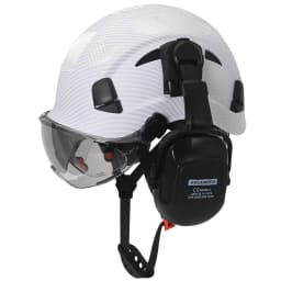 Safety Helmet With Visors Built In Goggles Earmuff Noise Reduction Stickers For Engineer ABS Hard Hat ANSI Industrial Work Cap