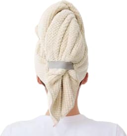 Solid color hair towel Textured dry hair cap bsorbent hair towel wrap for button-down women