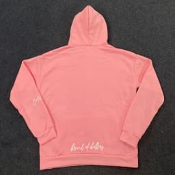 Vintage Letter Embroidered Pink Long Sleeved Pullover Y2K Fashion Personality American Street Autumn Winter Sports Loose Hoodies