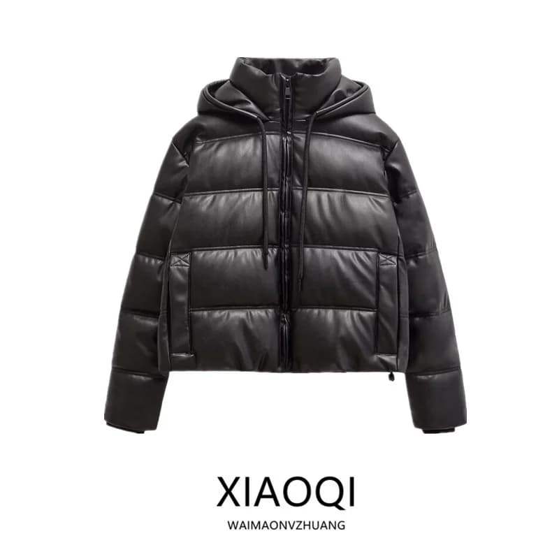 Warmth Thickened Leather Jacket Women's Autumn Winter New Arrival Long Sleeve Windproof Coat Outerwear Comfortable Cotton Clo...