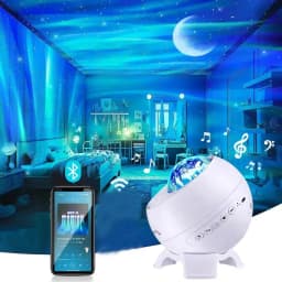 Aurora Star Projector Lamp 2024 Galaxy Starry Sky Atmosphere Light Northern Lights USB Rechargeable Small Nightlight Speaker