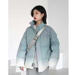CHIC VEN Women's Down Coat Reflective Gradient Thickened Women Bread Coats 90 White Duck Down Jacket Warm Overcoat Winter 2024