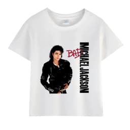 Kids Michael Jackson Rock N Roll T-Shirt Children's Fashion Crew Neck Top Summer Casual Clothes for Baby Boys/Girls