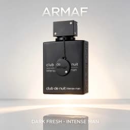Armaf Club De Nuit Intense Man Eau De Toilette 100ml For Men, Luxury Matte Black Grain Square Perfume Bottle With Decorative Chain Medallion, Matching Black Packaging Box, Rich Woody Fruity Musk Scent For Night Event & Gifting