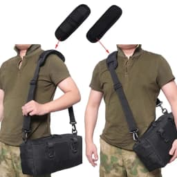 1pc Black Canvas Shoulder Strap Pad Cushion Non Slip Breathable Shoulder Bag Decompression Strap Detachable Laptop Bag Strap Mat