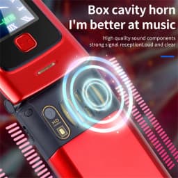 YeeMI K21+ Rugged 4G Feature Phone Big Button 2.6Inch Screen Flip Phone Dual SIM Dual Screen Cellphone 6800mAh Battery Full Band