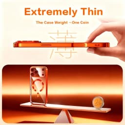 Fashion Orange Magnetic Clear Case For iPhone Air 18 17 16 15 14 13 12 11 Pro Max Plus Wireless Charge Plating Soft Cover