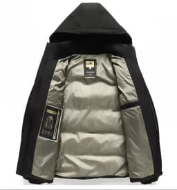 Winter new solid color outdoor sports thickened warm windproof cotton jacket men's casual loose plus size hooded coat