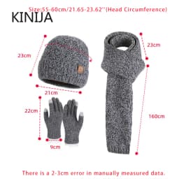 3pcWinter Knitted Hat Scarf Gloves Set for Women Men Cold Proof Ear Protection Scarf Warm Skullies Beanie Outdoor Cycling Skiing