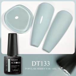 MEET ACROSS 7ml Orange Red Pink Gel Nail Polish Laser Sparkling Soak Off Semi Permanent Nail Art UV Gel Varnishes Spring Summer