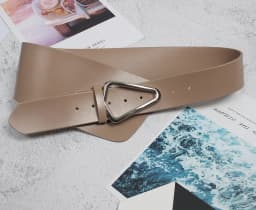 [EAM]  Irregular Genuine Leather Wide Multicolor Belt Personality Women New Fashion Tide All-match Spring Autumn 2026 1DD3996