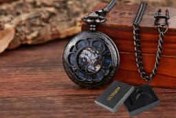 Unique Wood Circel Gear Dial Bronze Antique Mechanical Pocket Watch Men Vintage Engraved Fob Hand Wind Steampunk Watch Women